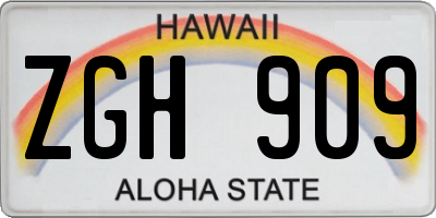 HI license plate ZGH909