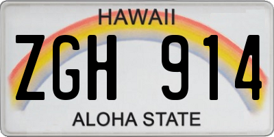 HI license plate ZGH914