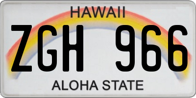 HI license plate ZGH966