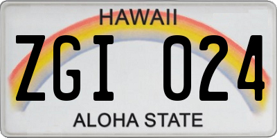 HI license plate ZGI024
