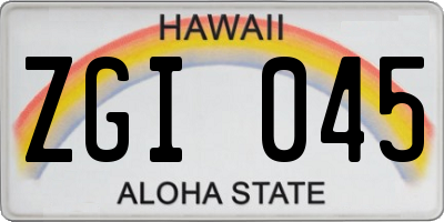 HI license plate ZGI045