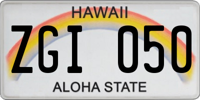 HI license plate ZGI050