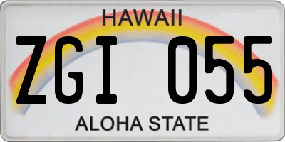 HI license plate ZGI055
