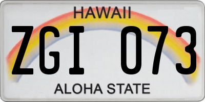 HI license plate ZGI073