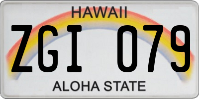 HI license plate ZGI079