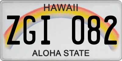 HI license plate ZGI082