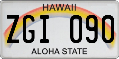 HI license plate ZGI090