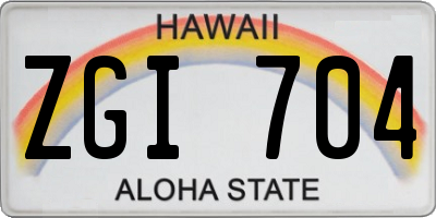 HI license plate ZGI704