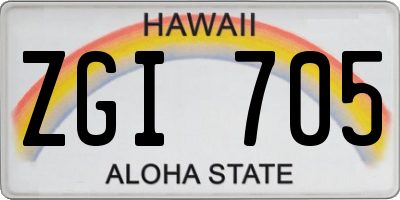 HI license plate ZGI705