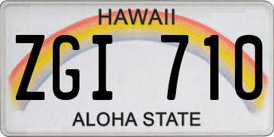 HI license plate ZGI710