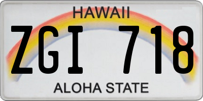 HI license plate ZGI718