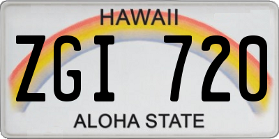 HI license plate ZGI720