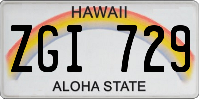 HI license plate ZGI729