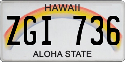 HI license plate ZGI736