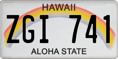 HI license plate ZGI741