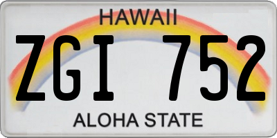 HI license plate ZGI752