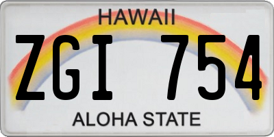 HI license plate ZGI754