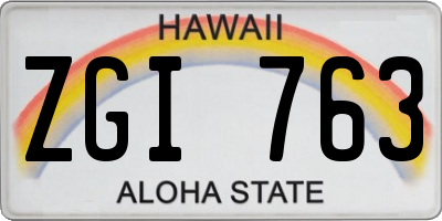 HI license plate ZGI763