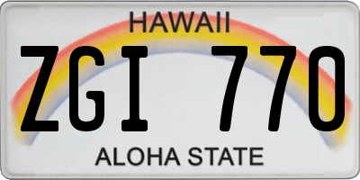 HI license plate ZGI770