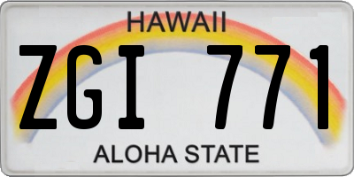 HI license plate ZGI771