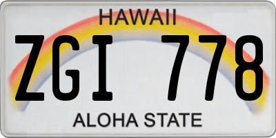 HI license plate ZGI778