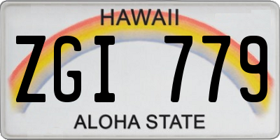 HI license plate ZGI779