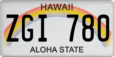 HI license plate ZGI780