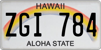 HI license plate ZGI784