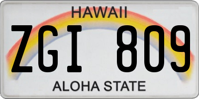 HI license plate ZGI809