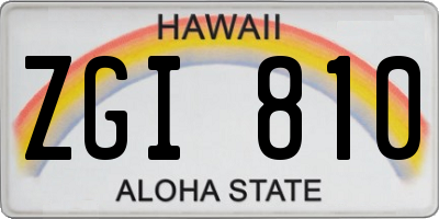HI license plate ZGI810