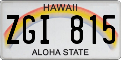 HI license plate ZGI815