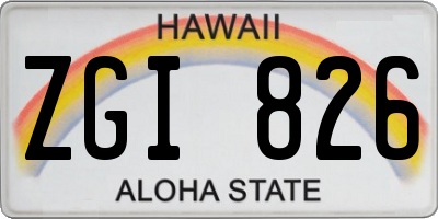 HI license plate ZGI826