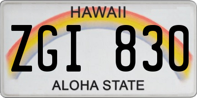 HI license plate ZGI830