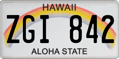 HI license plate ZGI842