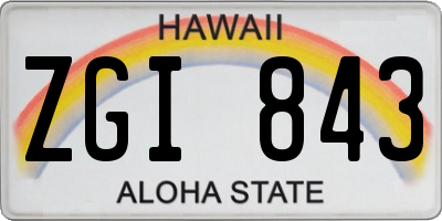 HI license plate ZGI843