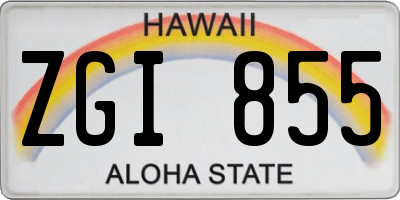 HI license plate ZGI855