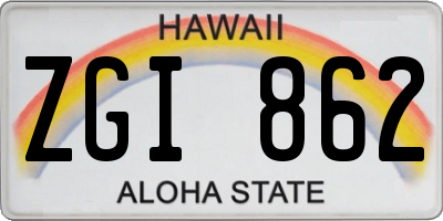 HI license plate ZGI862