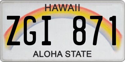 HI license plate ZGI871