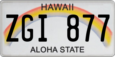 HI license plate ZGI877
