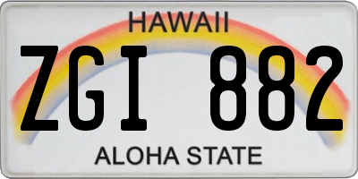 HI license plate ZGI882