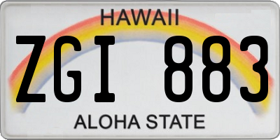 HI license plate ZGI883