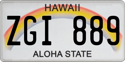 HI license plate ZGI889