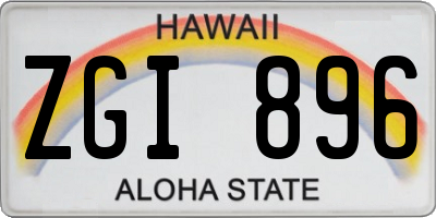 HI license plate ZGI896