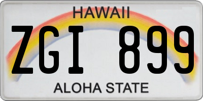 HI license plate ZGI899