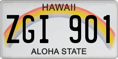 HI license plate ZGI901