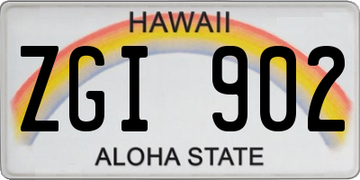 HI license plate ZGI902
