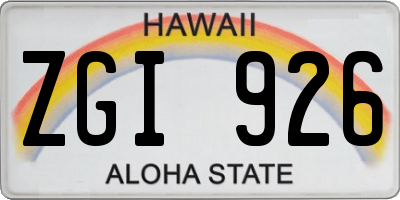 HI license plate ZGI926
