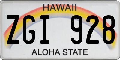 HI license plate ZGI928