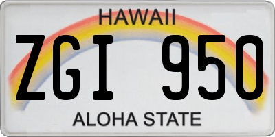 HI license plate ZGI950