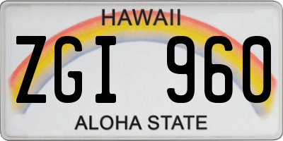 HI license plate ZGI960